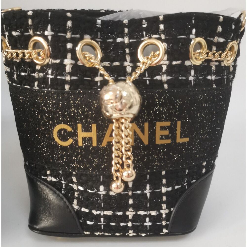 Pre-owned Chanel Black Gold Bucket Bag Chanel-Style Fashion Shoulder Bag